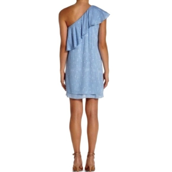 Charles Henry One Shoulder Diamond Dots light Blue Dress, Size M - Picture 12 of 16